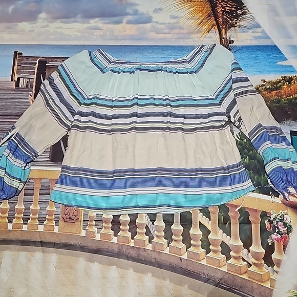 Wildfox Striped‎ Off the Shoulder Top XS NWT - Picture 6 of 7